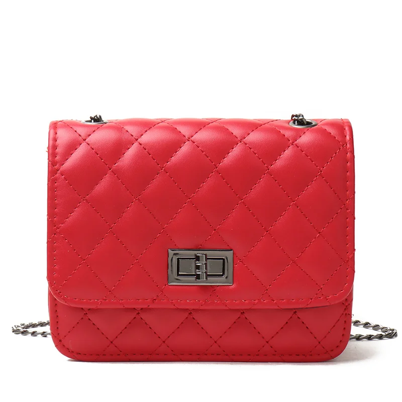 

Fashion New Plaid Chain Crossbody Bags Women Messenger Bag Female Lock Cross Body Shoulder Bag PU Leather Small Square Flap Bag