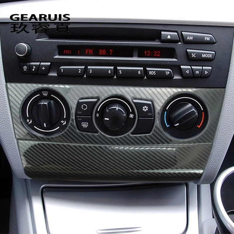 

Carbon fiber Car Console Air Conditioning Knob Frame Decoration Auto Sticker Trim For BMW 1 Series E81 coupe Volume Button Frame