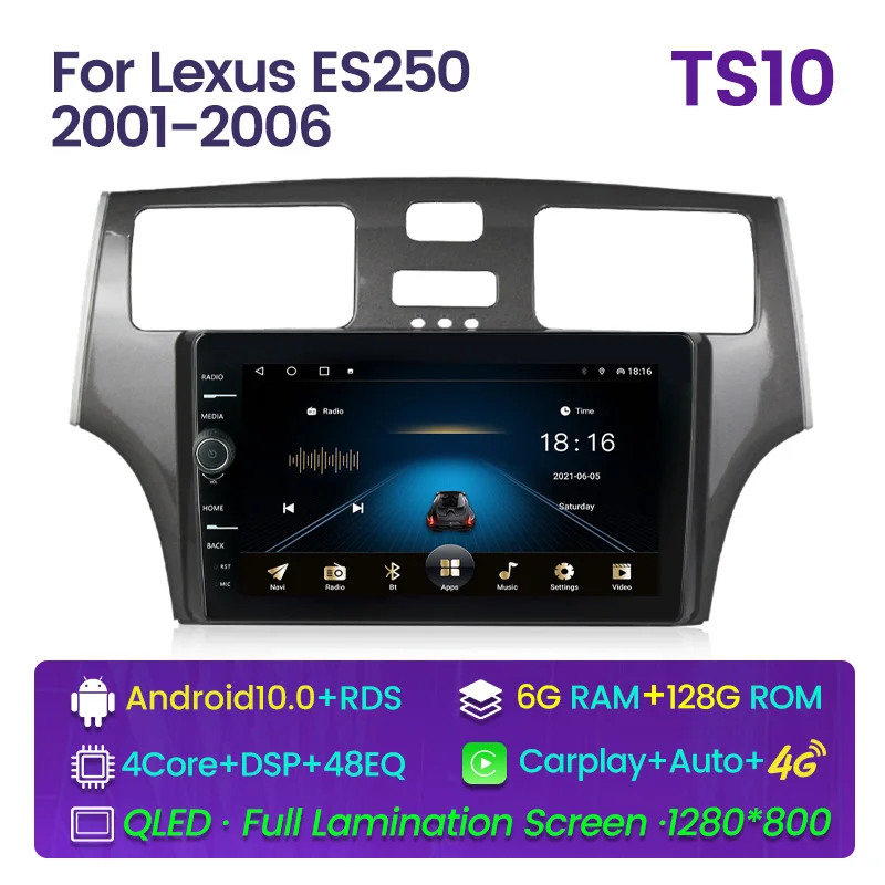 

Camera 6GB+128GB Android 10.0 Car Multimedia Player For Lexus ES250 ES300 ES330 2001-2006 Stereo GPS Navigation Head Unit SWC BT