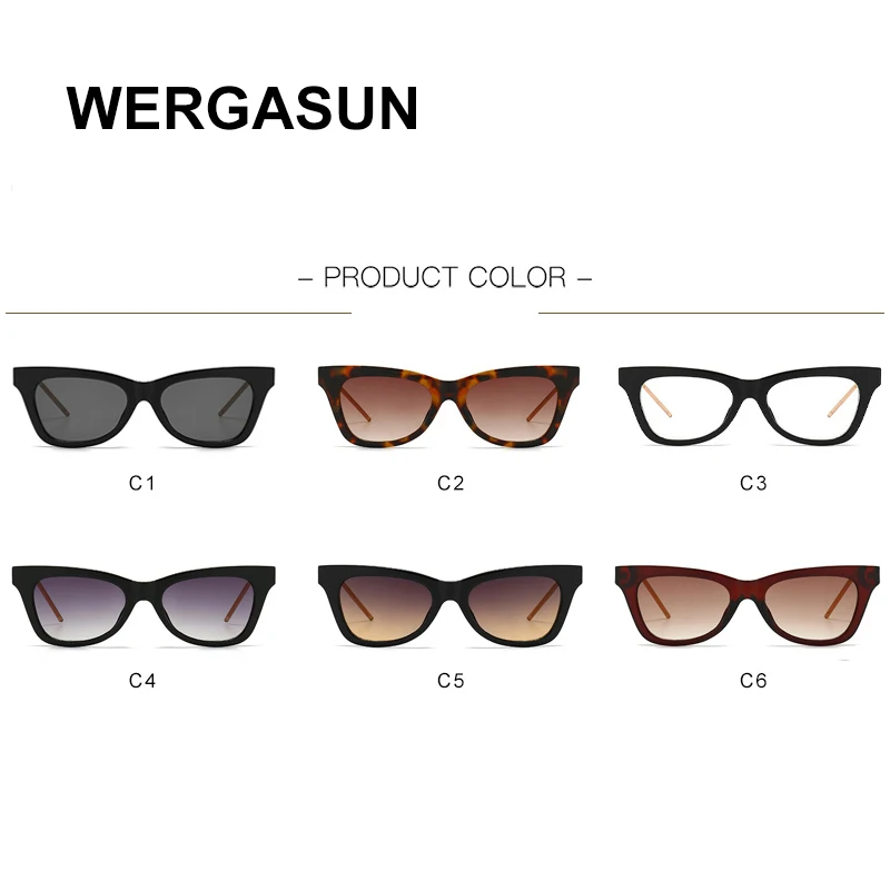 

WERGASUN Fashion Cat Eye Sunglasses Women Brand Design Vintage Female Glasses Retro Cateye Sun Glasses For Women Oculos De Sol