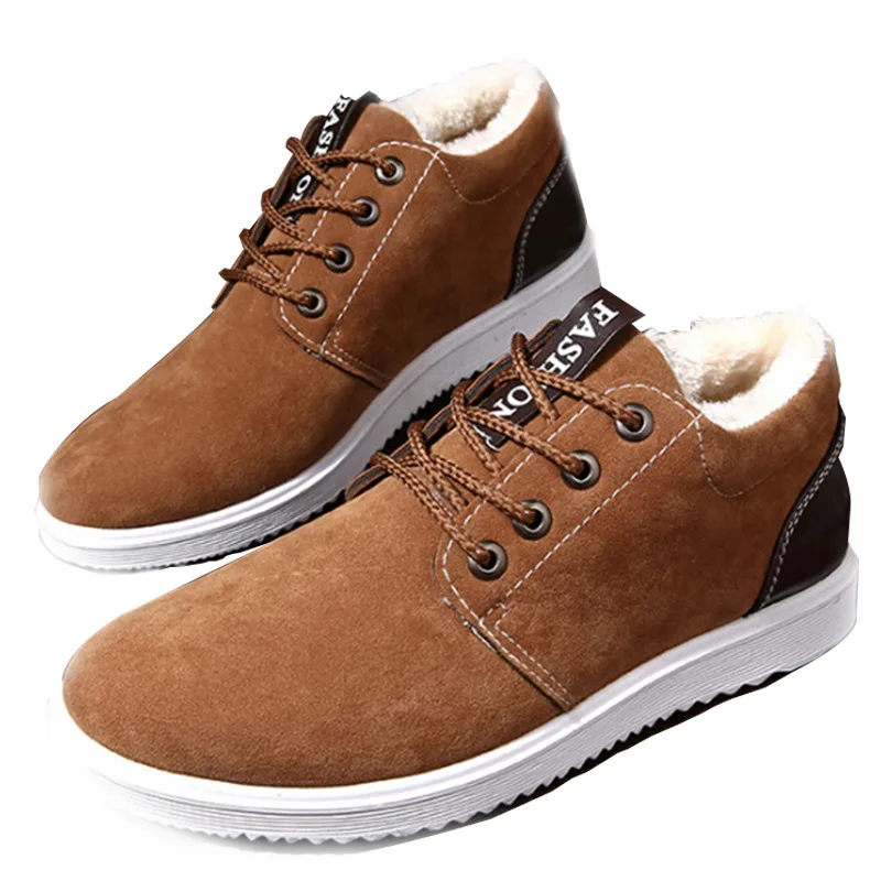 

Новинка Зима 2021, модные уличные ботинки в британском стиле для мужчин, с круглым носком, на низком каблуке, без шнуровки, с плюшевой подкладк...