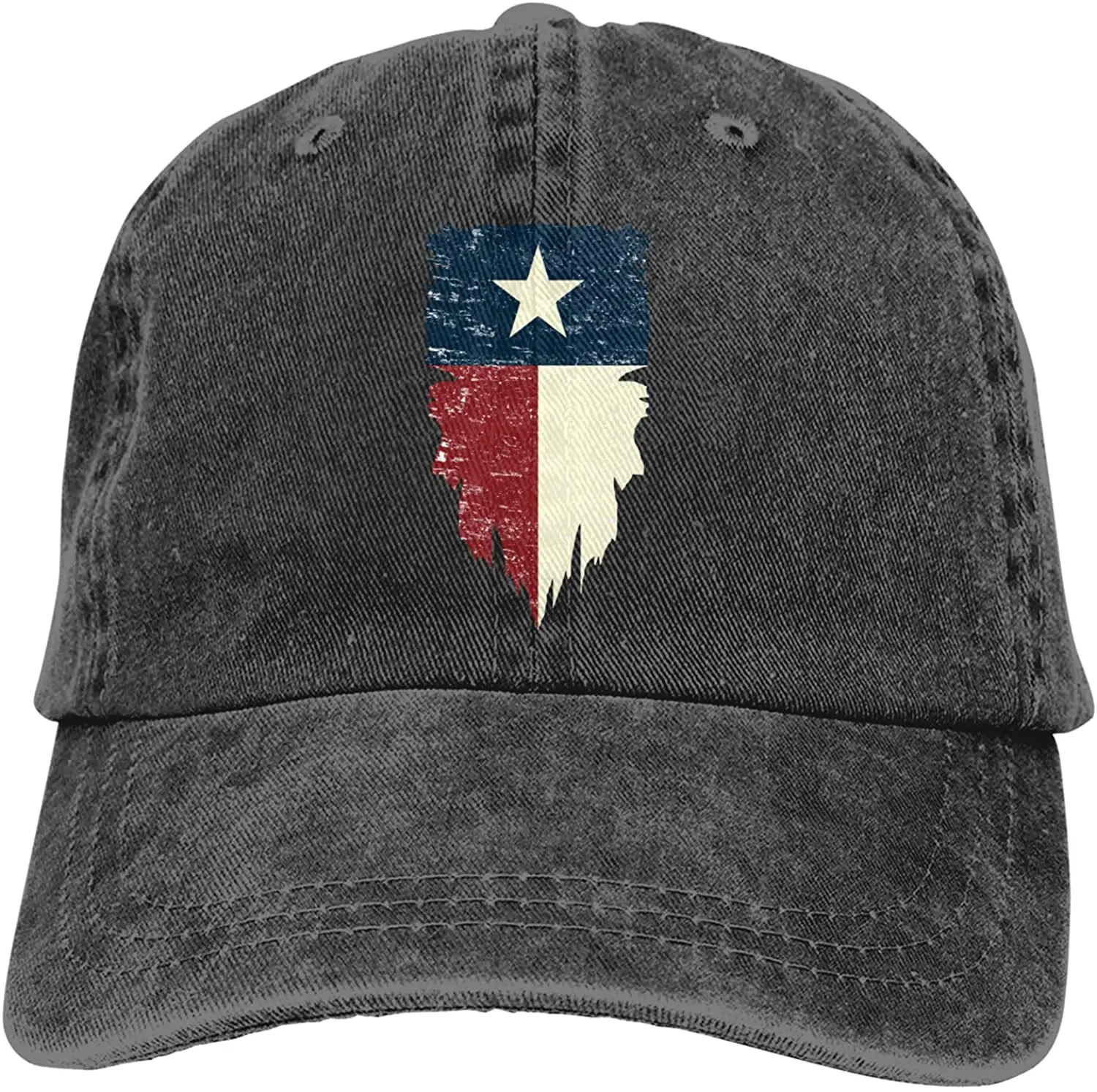 

America States Flag Map Shape Design Denim Fabric Baseball Hat Adjustable Washed Cap Fishing Outdoor Sport Sun Visor Cap
