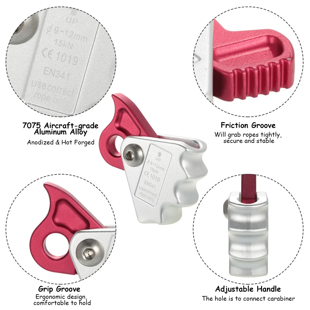 

Lixada 15KN Rock Climbing Rope Grab Protection Equipment for 9-12mm Rope Safety Mountaineering Parts Rock Climbing Equipment