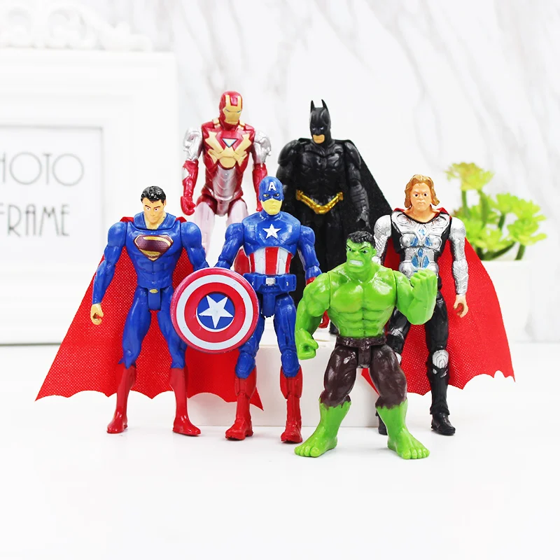6 шт./компл. 9-10 см с принтами &quotMarvel&quot &quotМстители&quot супергерой бесконечности