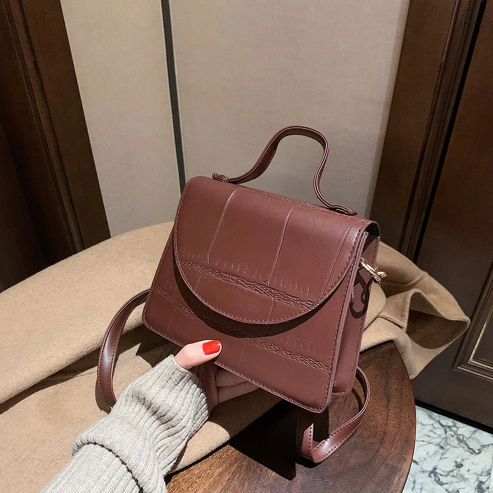 

Vintage Stone Pattern Messenger Bags Women Tote Bags Fashion Female PU Leather Casual Shoulder Bags Ladies Casual Handbag