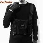 Функциональная тактическая нагрудная сумка Fun Sunday, модная пуля жилет в стиле хип-хоп, уличная одежда, поясная сумка, женская черная нагрудная сумка
