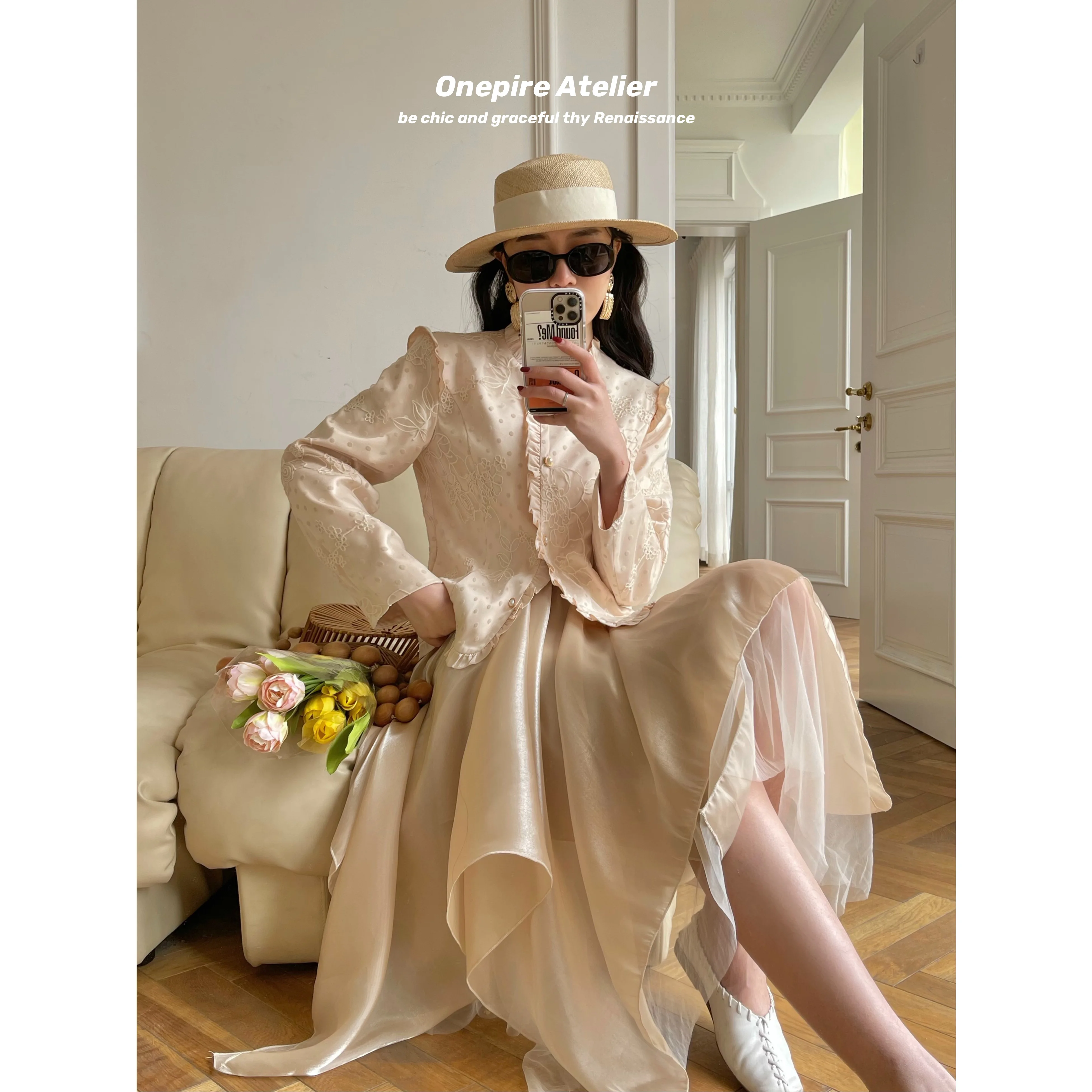 

Soft Stain Irregular Skirt For Women Ins Hot Sale French Style Vintage Mesh Pathchwork Summer Skirts Jupe Femme