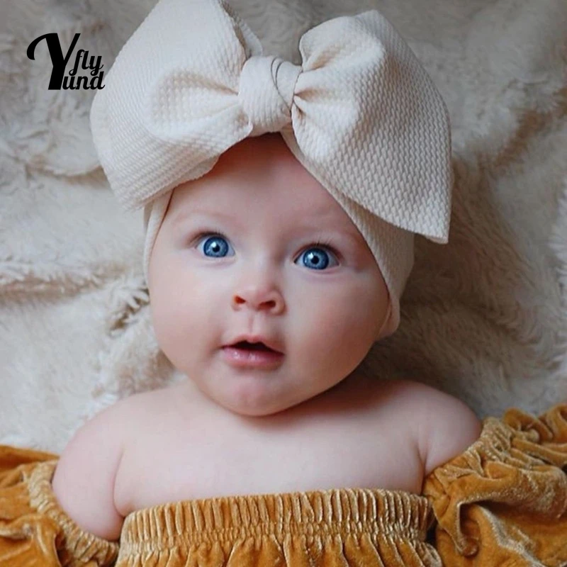 

Однотонная эластичная широкая повязка на голову Yundfly с бантом для родителей и детей, модная детская повязка для волос ручной работы с бантом, аксессуары для волос, фото реквизит