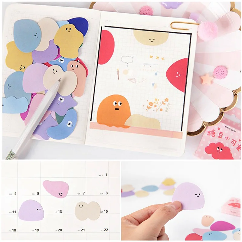 46 шт./пакет Канцтовары Мультяшные наклейки милые конфетные Kawaii липкая бумага