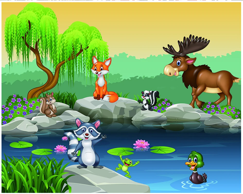 

3d Living Room Curtain Child Bedroom 3d Curtain Cute Cartoon Animals HD Digital Print Beautiful 3d Blackout Curtains