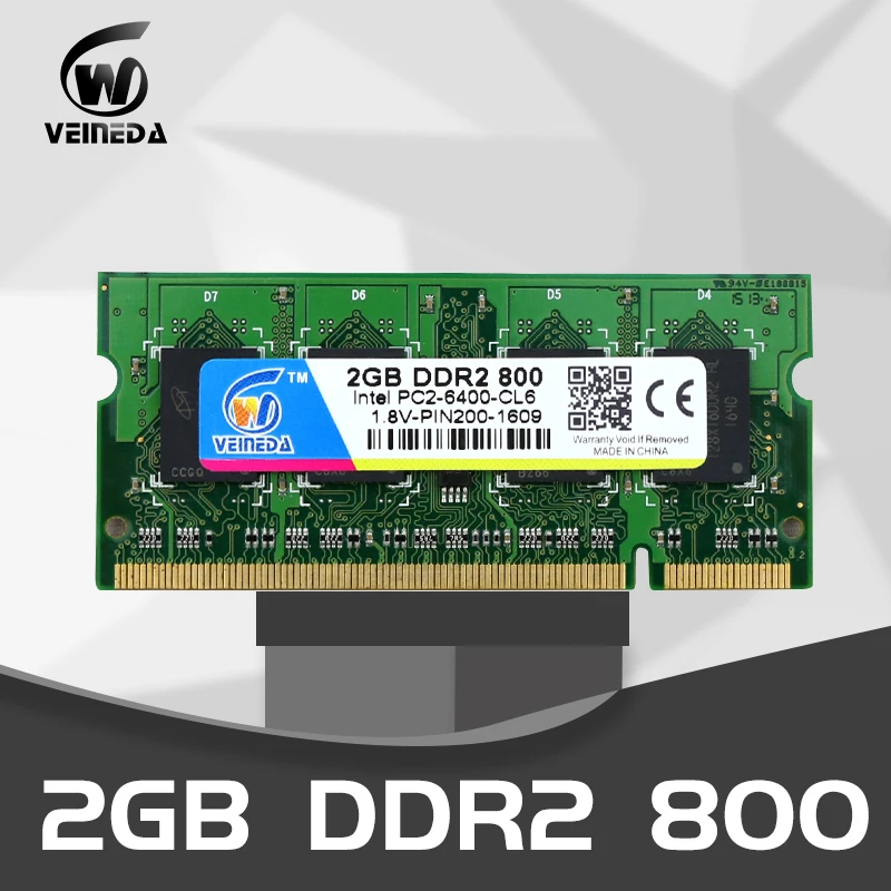 Ноутбук VEINEDA laptoppc2 ОЗУ 1 ГБ ПЗУ 2 Гб 4 PC2 DDR2 533 667 800 МГц 200 контактный без ECC для памяти