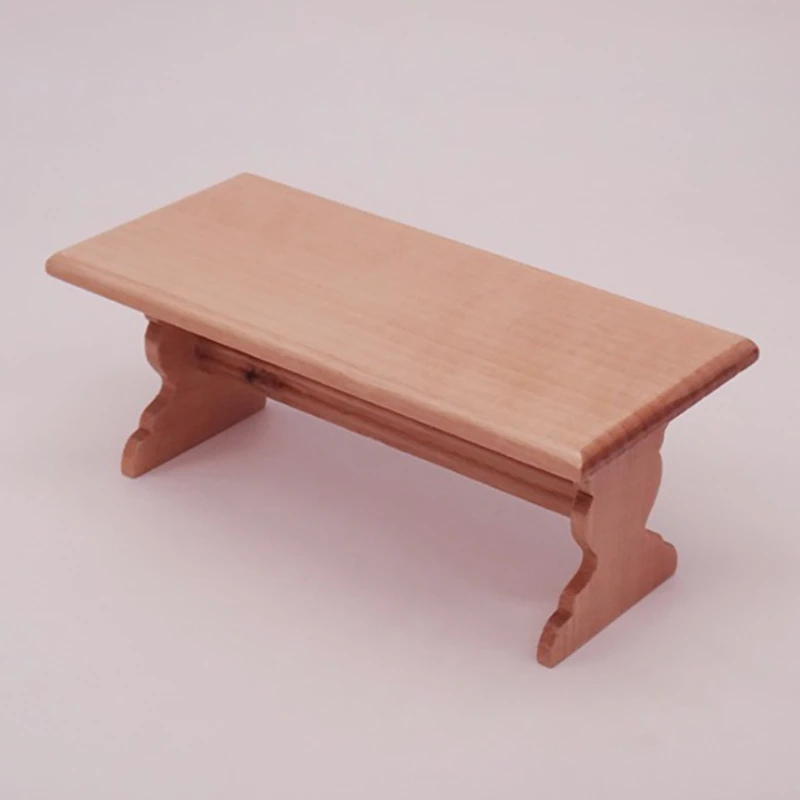 

1:12 Dollhouse Miniature Garden Red Long Table and 2 Bench Set Dollhouse Furniture Accessories