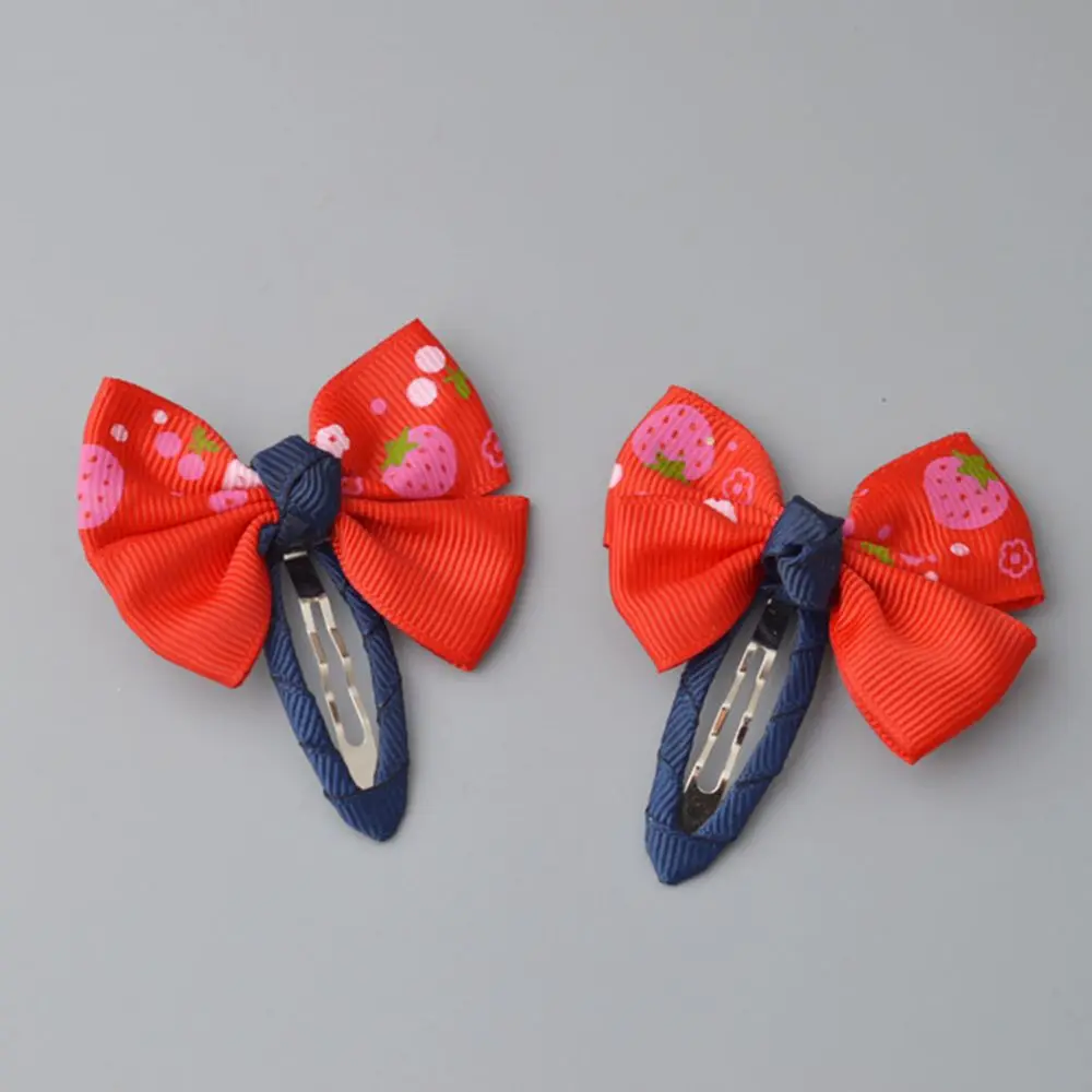 

2 pieces/lot Girl Boutique Hair Bows Barrettes Clips For Kids Toddlers Girls Printing Bow Hairgrips Headware Accessories