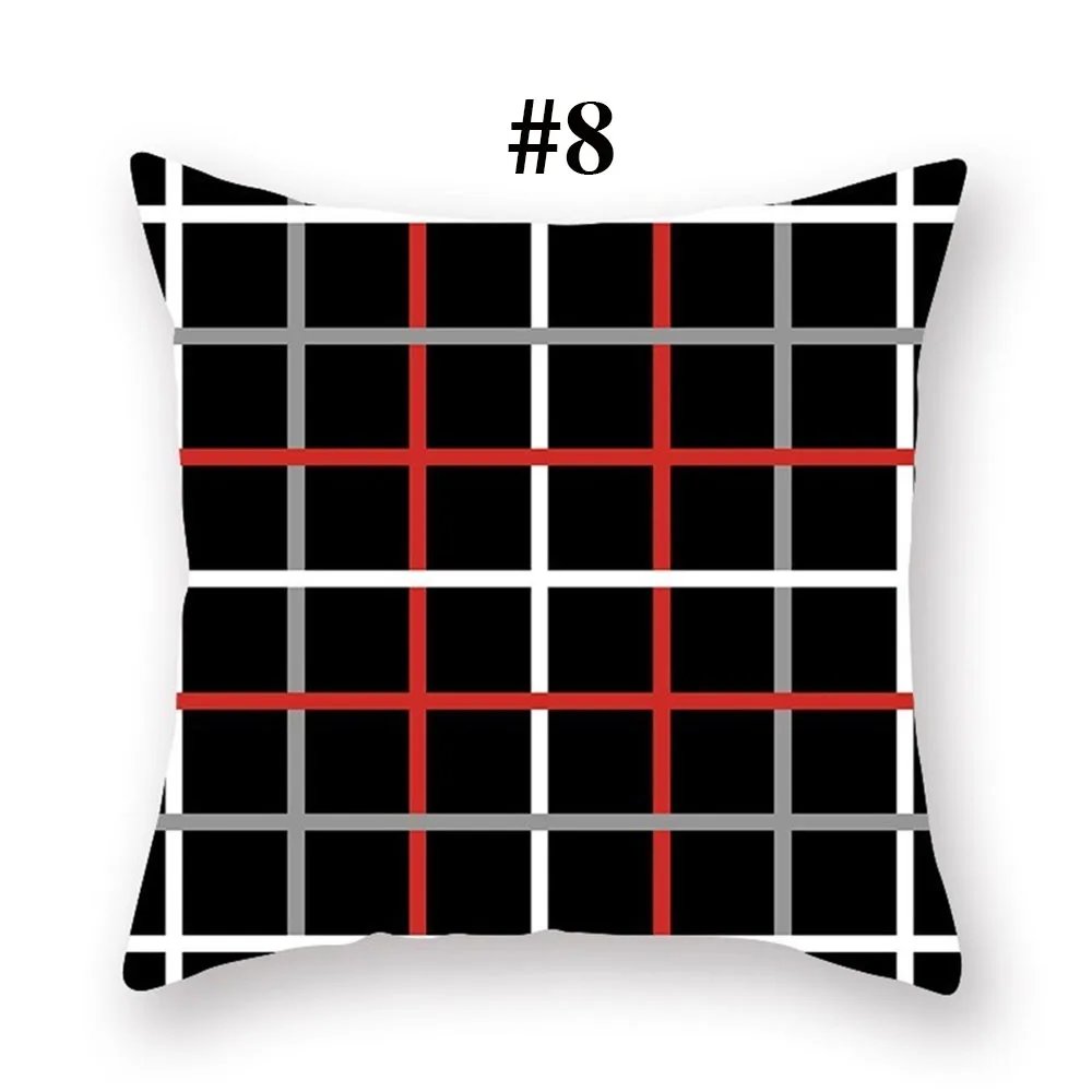 Наволочка черно-красная Геометрическая 100% полиэфирные подушки Чехол для диван