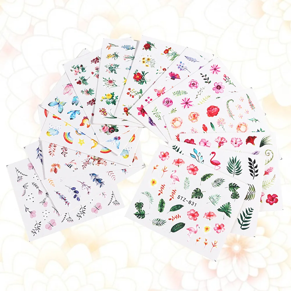 

20 Sheets Exquisite Nail Art Sticker Stylish Nail Decal Decoration DIY Manicure Accessory for Girls (Mixed Style)