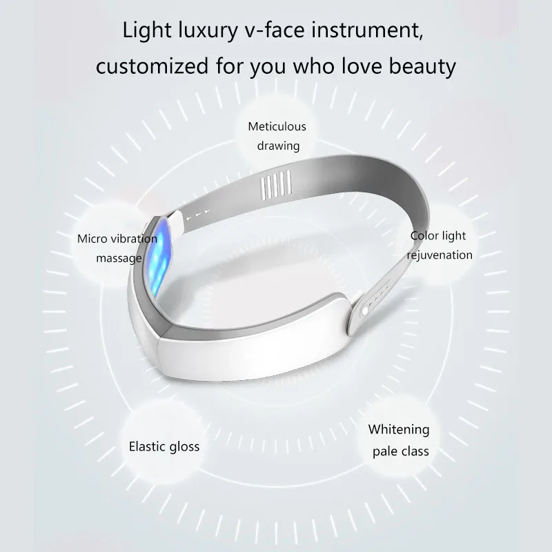 Электрический V Пояс для подтяжки лица стройнящий массажер формирователь LED