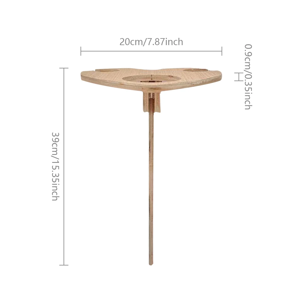 

Picnic Backyard Heart Shape Storage Holder Camping Desktop Foldable Portable Beach Mini Manual Outdoor Garden Wooden Wine Table