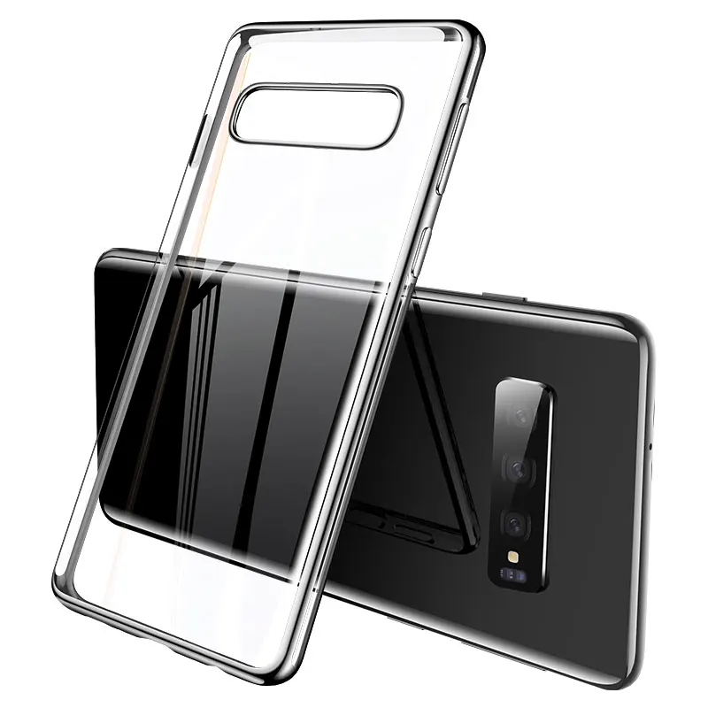 Роскошный чехол с покрытием для Samsung Galaxy S8 S9 S10 Plus Ультратонкий Прозрачный из ТПУ