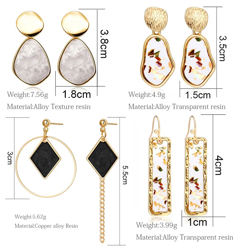 

LOVR New Korean Statement Drop Earrings For Women Fashion Vintage Geometric Long Dangle Earrings 2020 kolczyki Female Jewelry