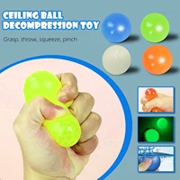 4pcsset glow party supplies stress relief toys anxiety pressure luminous balls squishy toy sticky wall children kids gifts