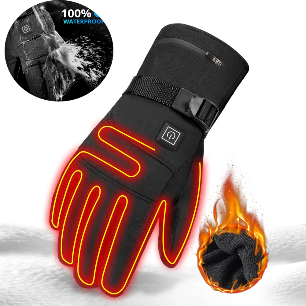 

Motorcycle Skiing Electric Heated Gloves 4000MAh Rechargeable Battery Powered Hand Warmer For Hunting Fishing Cycling parts