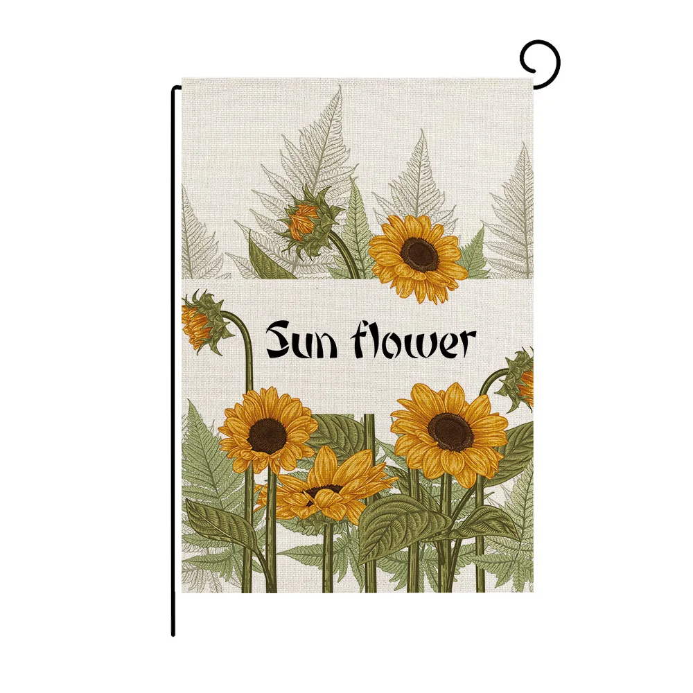 Вертикальный двухсторонний Садовый флаг в виде подсолнуха весна лето фермерский