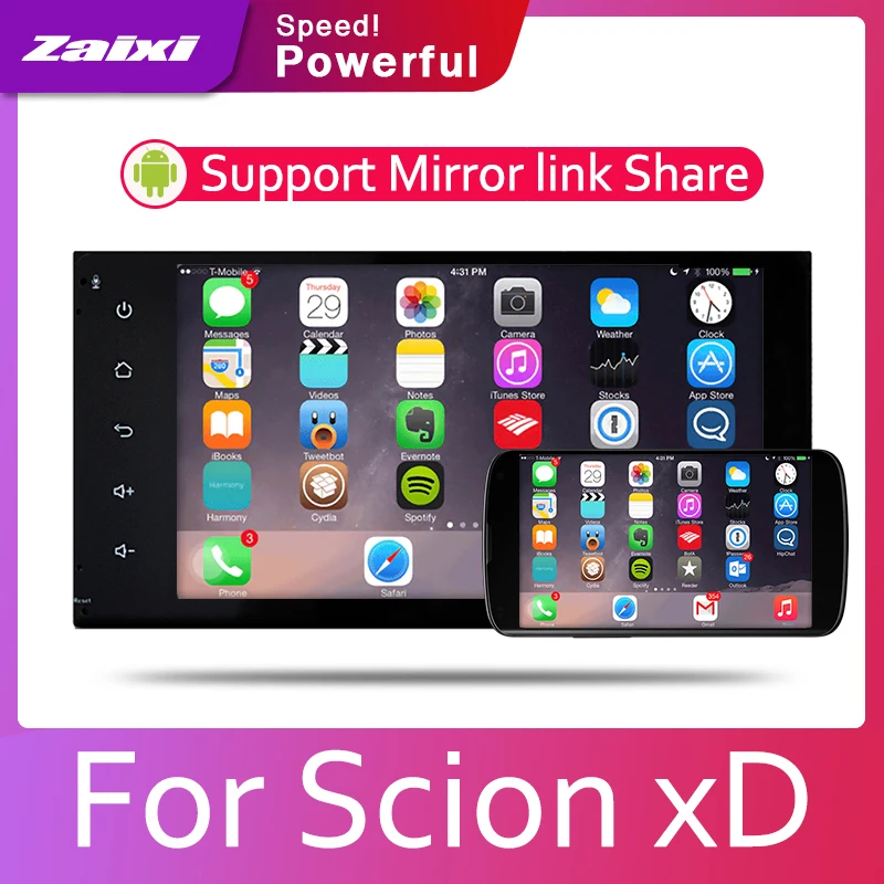 ZaiXi 2din автомобильный мультимедийный Android Авторадио проигрыватель с радио и GPS для