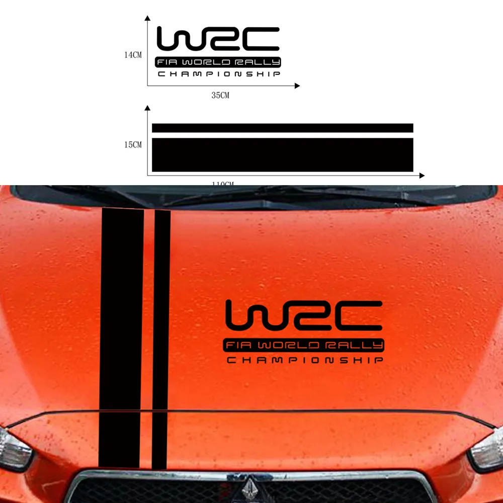 WRC капюшон Стикеры Детские футболки в полоску виниловые покрытия для автомобилей