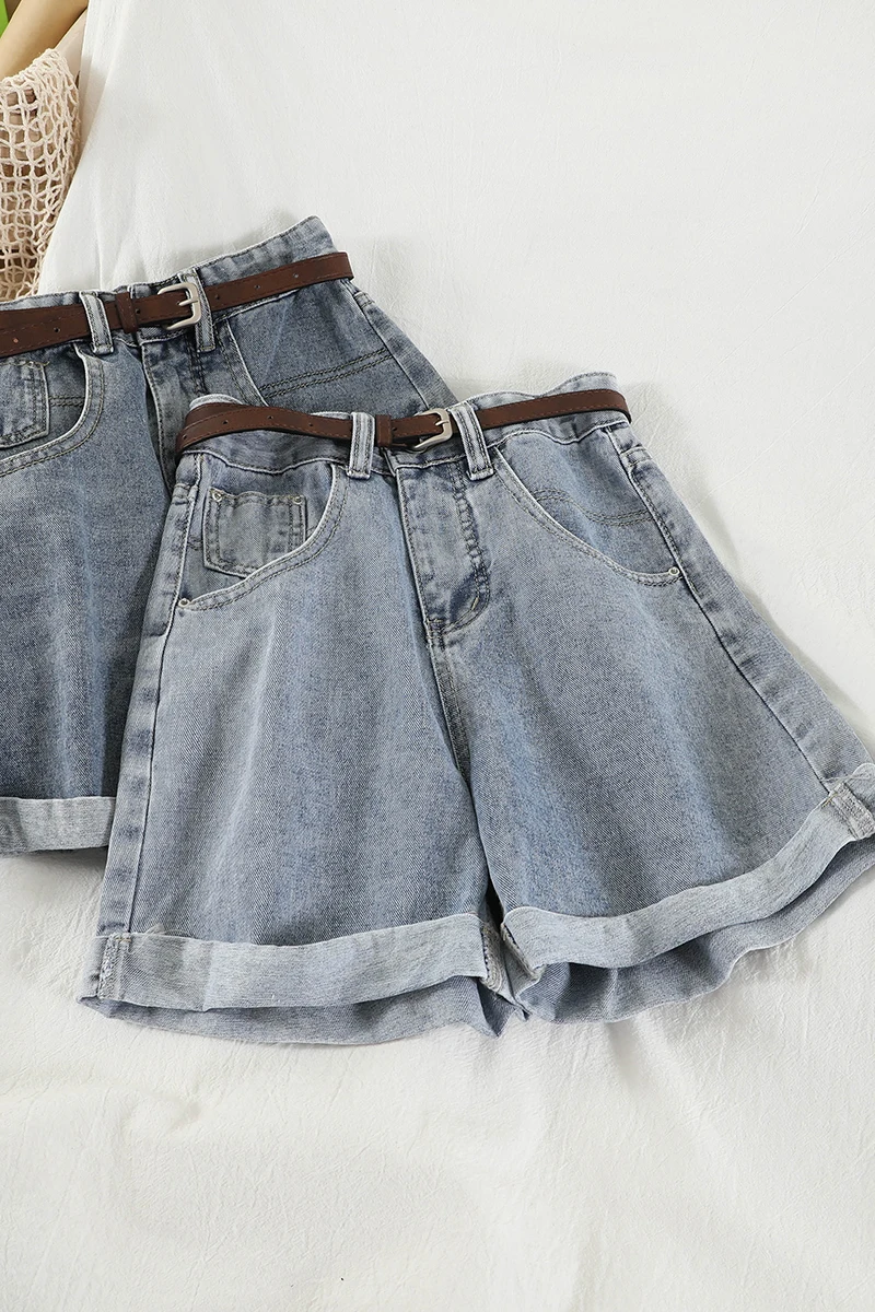 

Denim Retro Washed Straight Wide Leg Pants Summer New Products 2021 Hot Pants