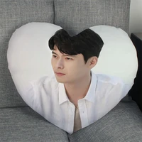 hot sale actor hyun bin pillow case heart shaped zipper pillow cover satin soft no fade pillow cases home textile decorative