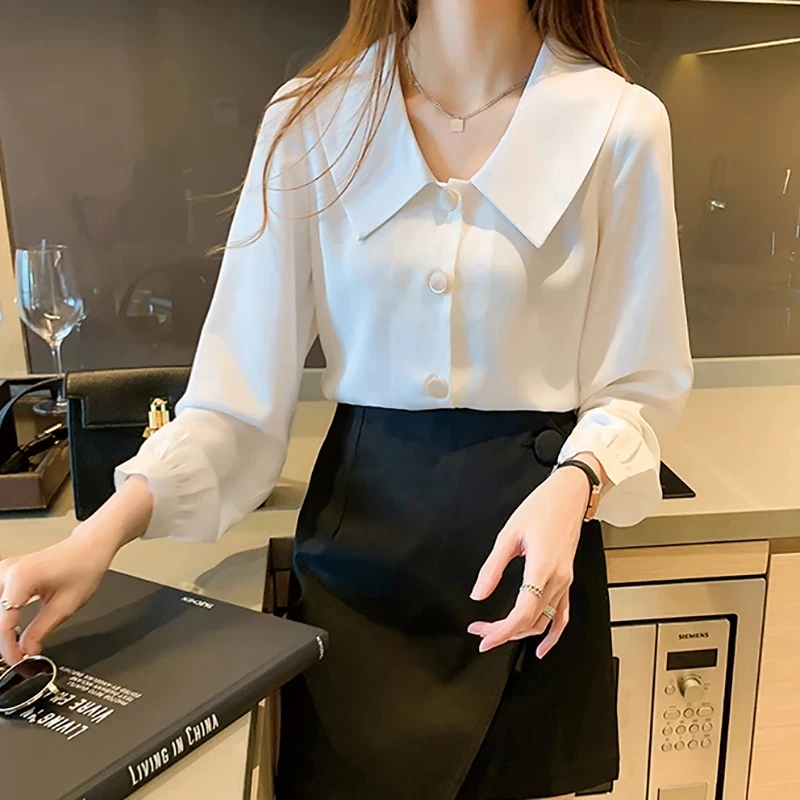 Блузки 2021 белая блузка для женщин Blusas Y Camisas Mujer Сексуальная шифоновая рубашка с
