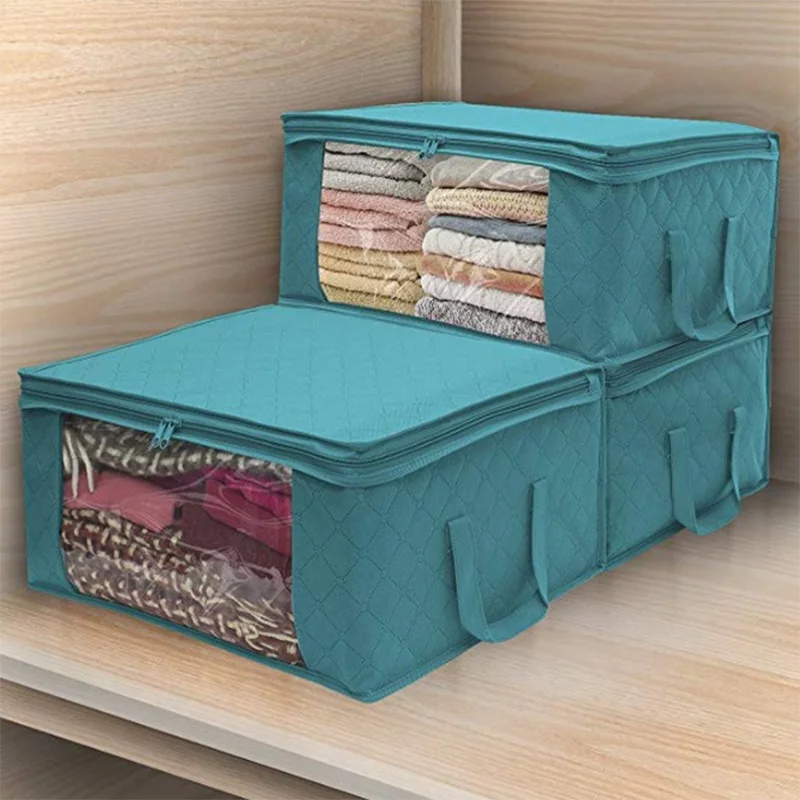 

Large Capacity Non-Woven Clothes Storage Bag Folding Quilt Dust-Proof Cabinet Finishing Box Home Storage Supplies Organizador