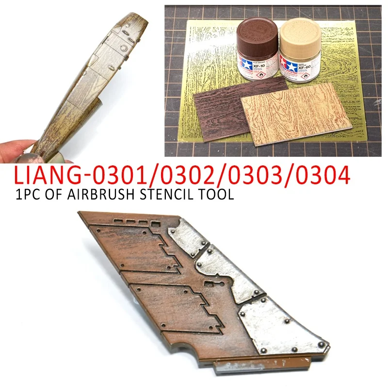 

LIANG-0301/0302 PE Airbrush Stencil Wood Texture Tools for 1/35 1/48 1/72 Model