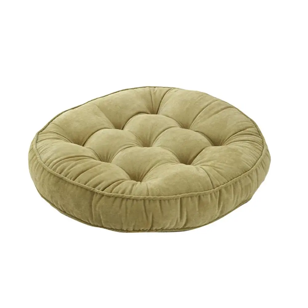 01 Green EHOMEBUY круглая Подушечка для стула, простая Подушка для домашнего стула, подушка для сидения, мягкий напольный коврик, сплошной цвет, футон, коврик, офисные подушки, 2 размера - Цвет: 01 Green