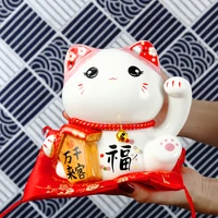 6 inch ceramic maneki neko money box lucky cat ornament home decor gift feng shui fortune cat piggy bank