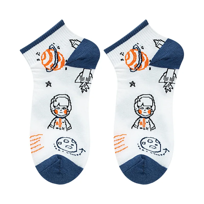 

Student Campus Style Boat Socks Couples Creative Unisex Casual Harajuku Creative Skateboard Sox Cotton Jacquard