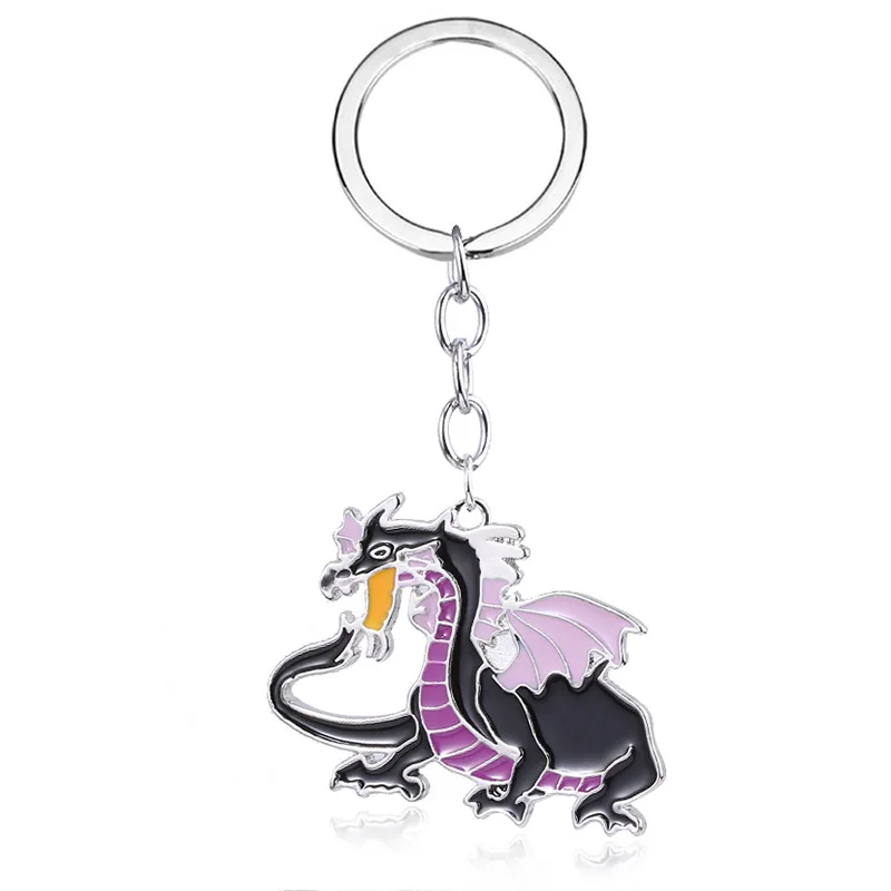 Movie Maleficen Dragon KEYCHAIN High Quality Animal Metal Keyring Men Car Women Bag Accessories Halloween Gift | Украшения и