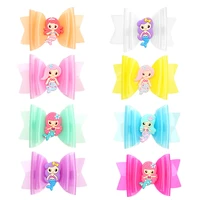 new jelly bows waterproof hair bows for girls 3 layer mermaid bow beach summer swim pool bow cartoon hair clip hair accessories