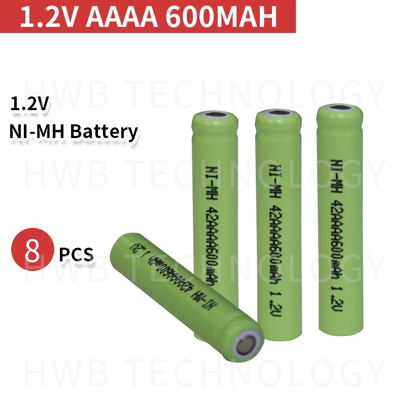 8 шт. батарея aaaa baterias 1 2 в 600 мАч nimh ni-mh перезаряжаемые батареи Bluetooth гарнитура