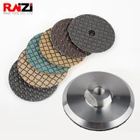 raizi 4100 mm flexible diamond polishing pads set with aluminum backer pad marble granite stone wetdry abrasive sanding disc
