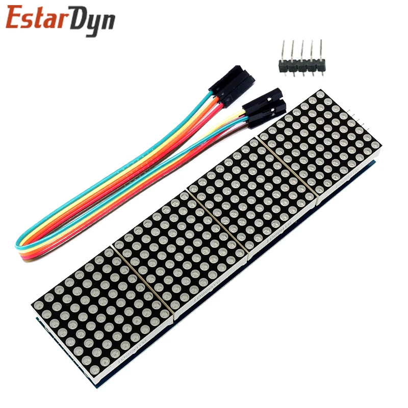 Модуль точечной матрицы MAX7219 для микроконтроллера Arduino 4 в одном дисплее с линией