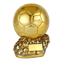 hot sale soccer trophy gift resin crafts trophy final shooting athlete electroplating golden ball award