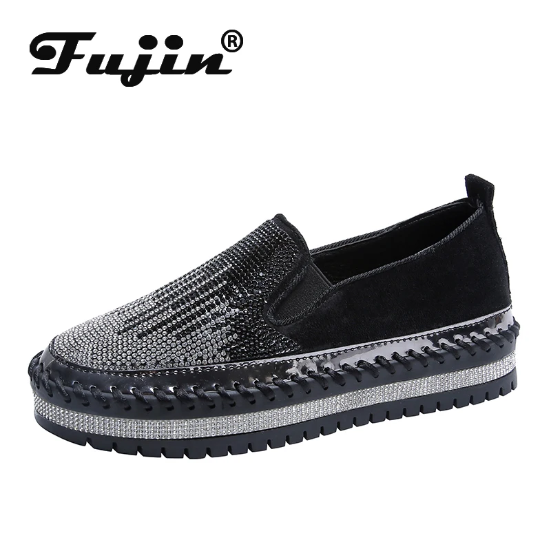 Fujin/женские тонкие туфли Сезон весна-осень 2020 года Модные дышащие на плоской