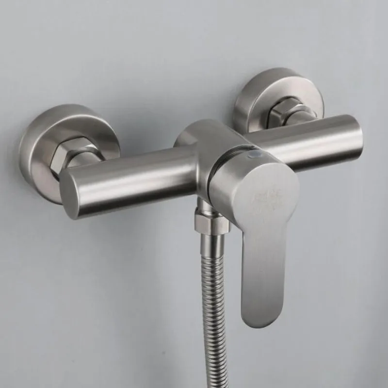 

Stainless Steel Rainfall Shower Faucet Set Single Lever Bathtub Shower Faucet Cold Hot Water Mix Tap Handheld Bath Shower Set