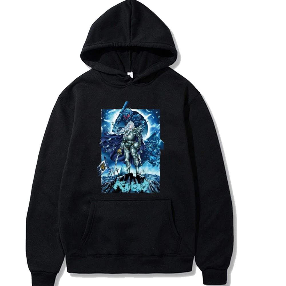 

2021 Hot Anime Hoodie Berserk Logo Long Sleeve Casual Loose Print Anime Unisex