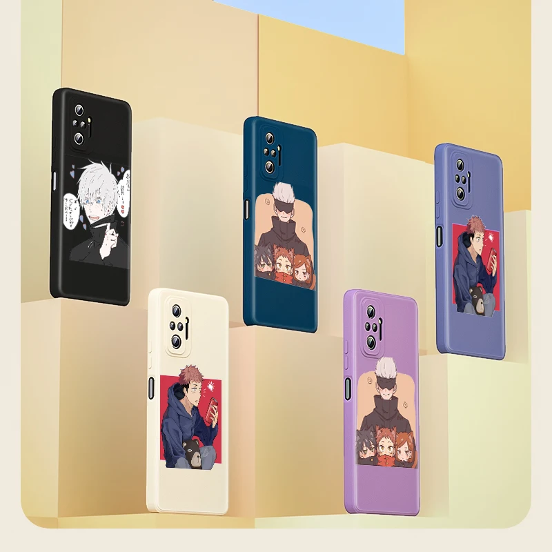 

Anime Jujutsu Kaisen Gojo For Xiaomi Redmi Note 10 9 Pro Max 5G 10T 10S 9T 9S 8 7 Liquid Silicone Soft Cover Phone Case