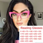 Прозрачные очки с увеличительными линзами для женщин, модные брендовые очки кошачий глаз с фильтром сисветильник, компьютерные очки в оправе
