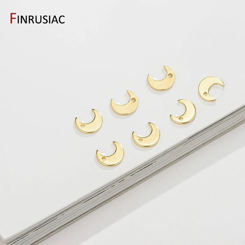 Позолоченные мини подвески в виде Луны для изготовления ювелирных изделий