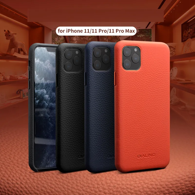 

Original Genuine Leather Back Case For Apple iPhone 11 Pro Max Case For iPhone 11/Pro/Max Luxury Litchi Pattern Phone Bag Case