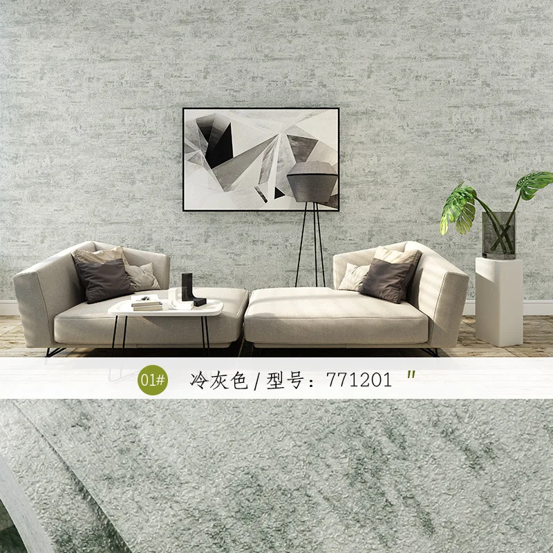 

retro plain industrial light grey wallpaper grey living room nordic restaurant clothing store green wallpaper women's wea